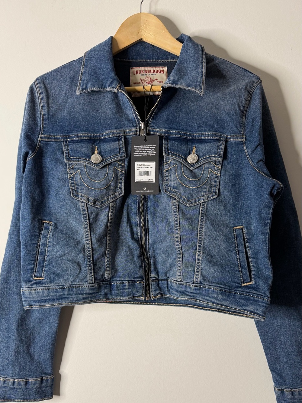 True Religion Kids Blue Denim Zip-Front Jacket